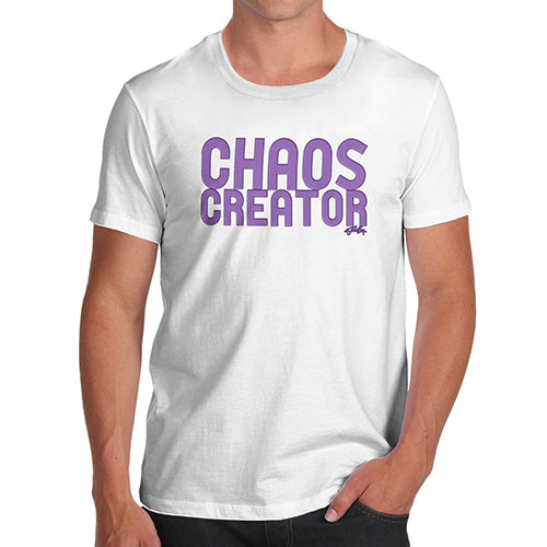 Funny T Shirts For Men Chaos Creator Men's T-Shirt Large White