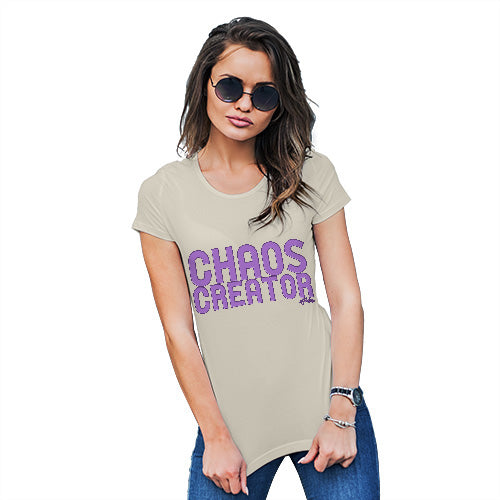 Novelty Tshirts Women Chaos Creator Women's T-Shirt Large Natural