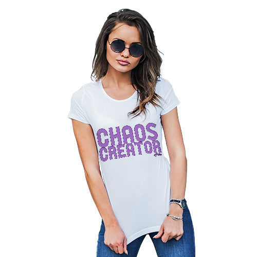 Womens Novelty T Shirt Chaos Creator Women's T-Shirt Medium White