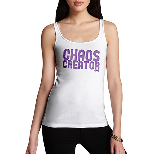 Funny Tank Top For Mom Chaos Creator Women's Tank Top Small White