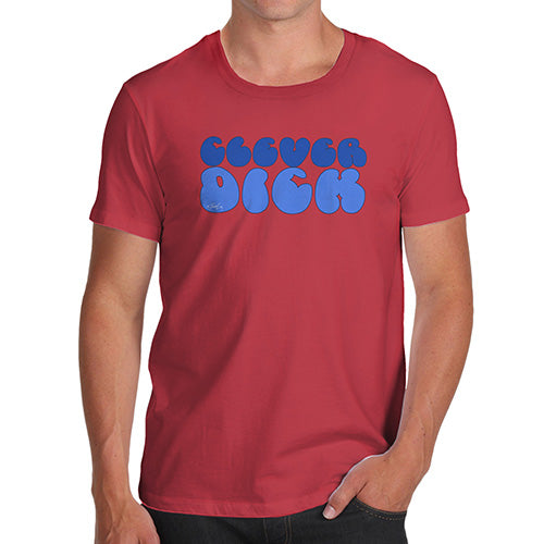 Funny T Shirts For Men Clever D-ck Men's T-Shirt Small Red