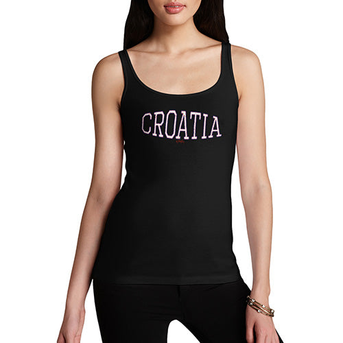 Funny Gifts For Women Croatia College Grunge Women's Tank Top Medium Black