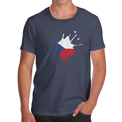 Funny T-Shirts For Guys Czech Republic Splat Men's T-Shirt X-Large Navy