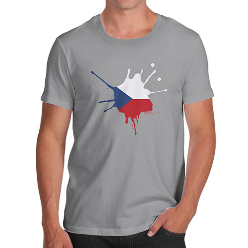 Funny T Shirts For Men Czech Republic Splat Men's T-Shirt Medium Light Grey
