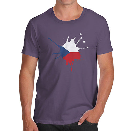 Funny T-Shirts For Men Sarcasm Czech Republic Splat Men's T-Shirt Small Plum