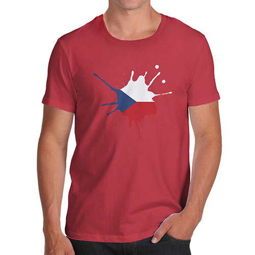 Funny T Shirts For Men Czech Republic Splat Men's T-Shirt X-Large Red