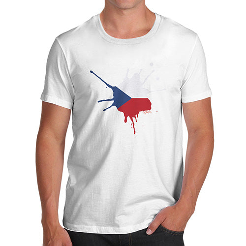 Funny T Shirts For Men Czech Republic Splat Men's T-Shirt Large White