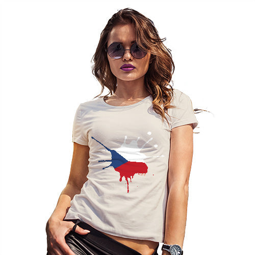 Womens Novelty T Shirt Czech Republic Splat Women's T-Shirt Small Natural