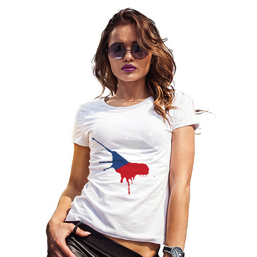 Novelty Gifts For Women Czech Republic Splat Women's T-Shirt Small White