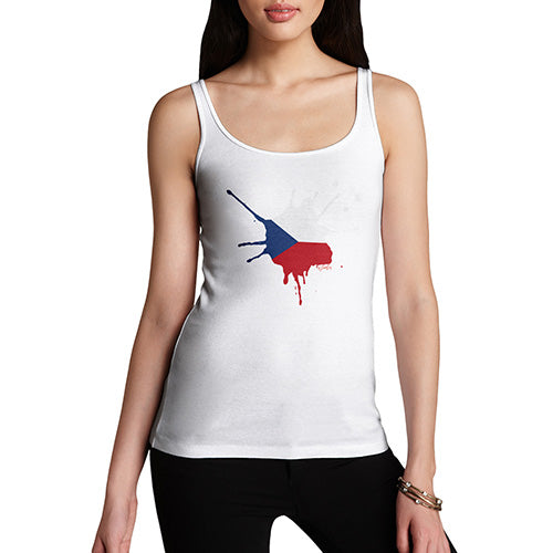 Funny Tank Top For Women Czech Republic Splat Women's Tank Top Large White