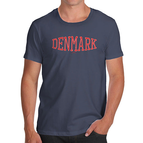 Mens Funny Sarcasm T Shirt Denmark College Grunge Men's T-Shirt X-Large Navy