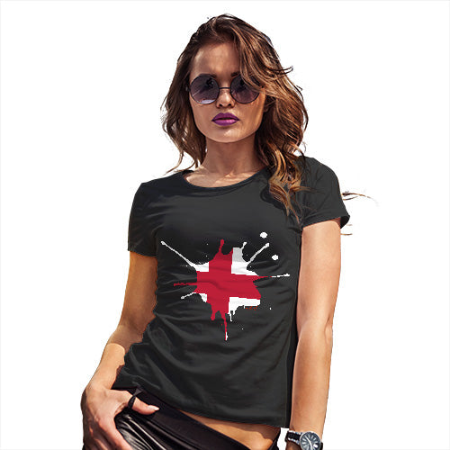 Novelty Gifts For Women England Splat Women's T-Shirt Small Black