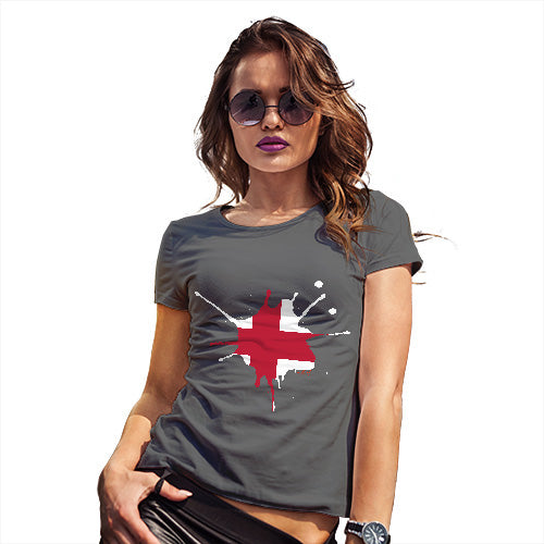 Funny T-Shirts For Women England Splat Women's T-Shirt X-Large Dark Grey