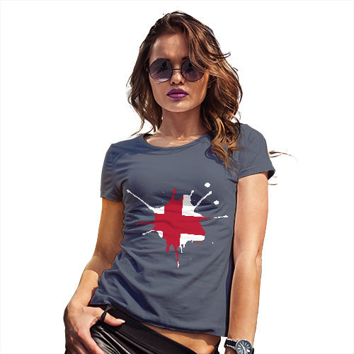 Funny Tshirts For Women England Splat Women's T-Shirt Large Navy