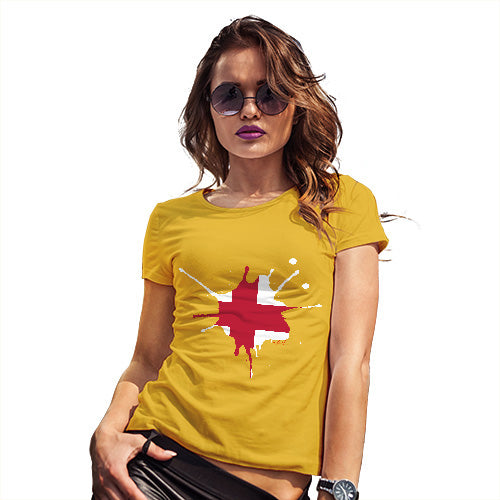 Funny T Shirts For Mom England Splat Women's T-Shirt Medium Yellow