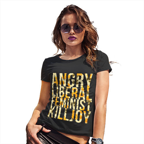 Funny T-Shirts For Women Feminist Killjoy Women's T-Shirt X-Large Black