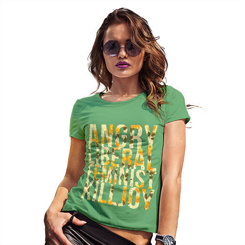 Novelty Gifts For Women Feminist Killjoy Women's T-Shirt Small Green