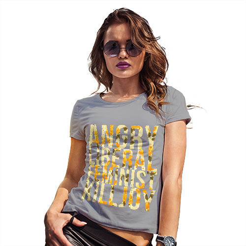Funny Tshirts For Women Feminist Killjoy Women's T-Shirt Medium Light Grey