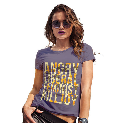 Funny T-Shirts For Women Feminist Killjoy Women's T-Shirt X-Large Plum