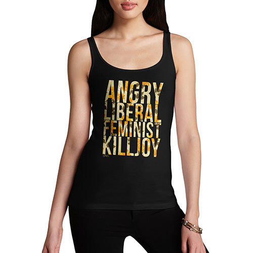 Funny Tank Top For Women Sarcasm Feminist Killjoy Women's Tank Top Large Black