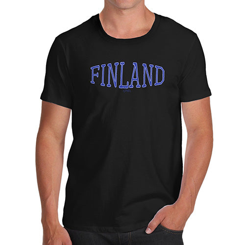 Mens Funny Sarcasm T Shirt Finland College Grunge Men's T-Shirt Small Black