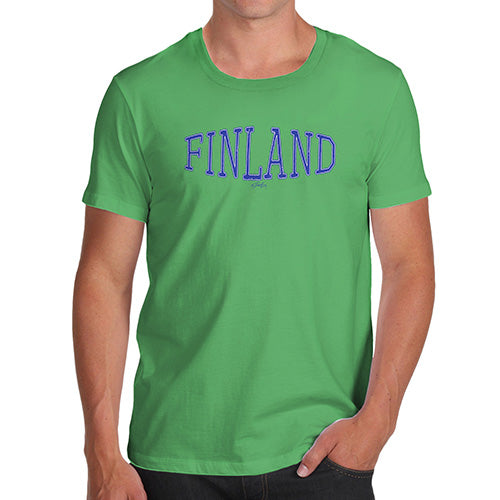 Funny T-Shirts For Guys Finland College Grunge Men's T-Shirt X-Large Green