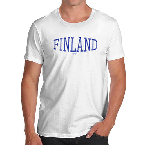 Funny Tee Shirts For Men Finland College Grunge Men's T-Shirt Small White