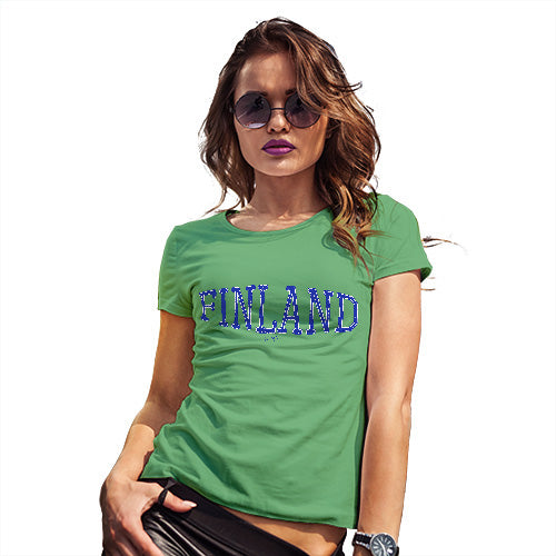 Novelty Tshirts Women Finland College Grunge Women's T-Shirt Small Green