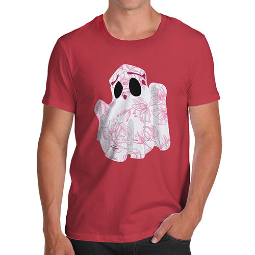 Funny Tshirts For Men Floral Ghost Men's T-Shirt X-Large Red