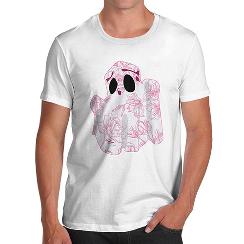Funny Tshirts For Men Floral Ghost Men's T-Shirt X-Large White
