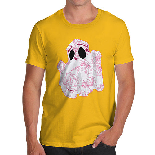 Funny Tshirts For Men Floral Ghost Men's T-Shirt X-Large Yellow