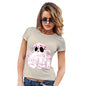 Novelty Tshirts Women Floral Ghost Women's T-Shirt Medium Natural