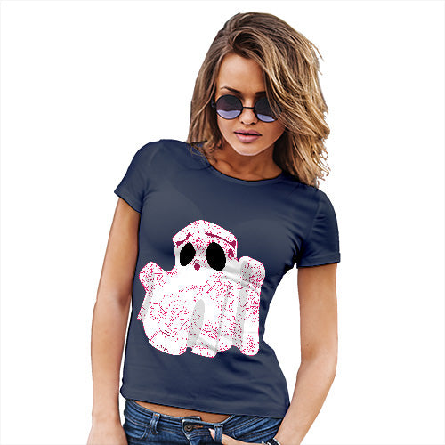 Funny Shirts For Women Floral Ghost Women's T-Shirt X-Large Navy