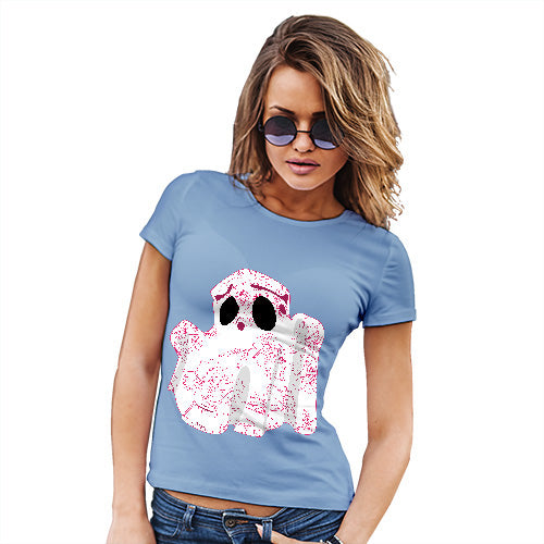 Womens Funny Tshirts Floral Ghost Women's T-Shirt Small Sky Blue