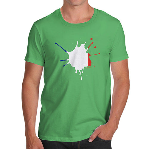 Funny Tshirts For Men France Splat Men's T-Shirt Large Green