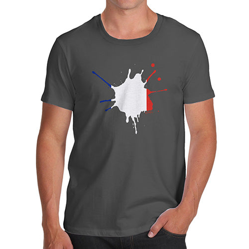 Funny Tee Shirts For Men France Splat Men's T-Shirt Small Dark Grey