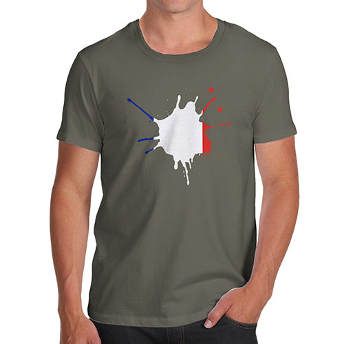 Mens Funny Sarcasm T Shirt France Splat Men's T-Shirt Medium Khaki