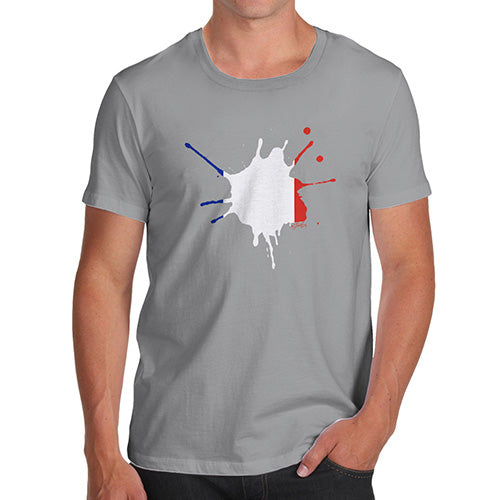 Funny Tshirts For Men France Splat Men's T-Shirt Large Light Grey