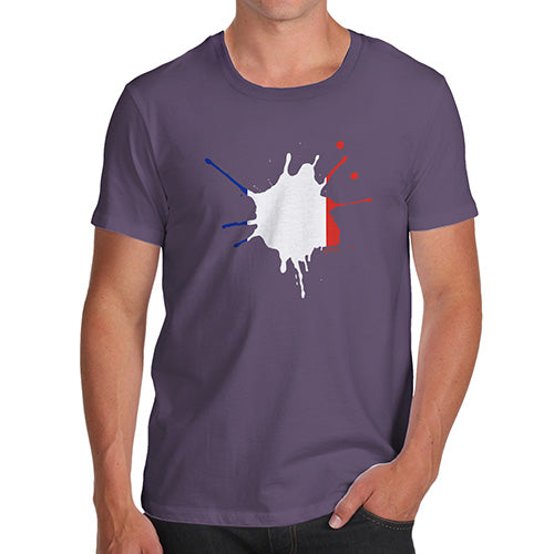 Funny T Shirts For Men France Splat Men's T-Shirt Large Plum