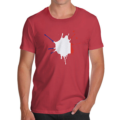 Funny T-Shirts For Men France Splat Men's T-Shirt Small Red