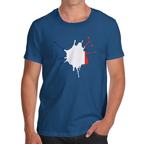 Funny Tshirts For Men France Splat Men's T-Shirt X-Large Royal Blue