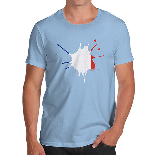 Funny Tee Shirts For Men France Splat Men's T-Shirt Large Sky Blue
