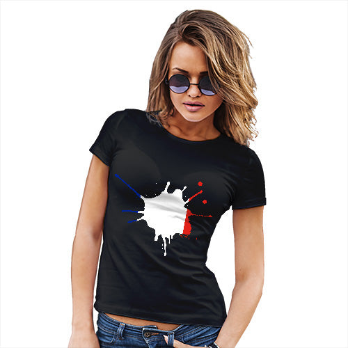 Womens T-Shirt Funny Geek Nerd Hilarious Joke France Splat Women's T-Shirt Small Black