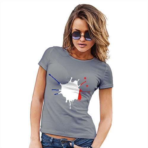 Funny T-Shirts For Women Sarcasm France Splat Women's T-Shirt Small Light Grey