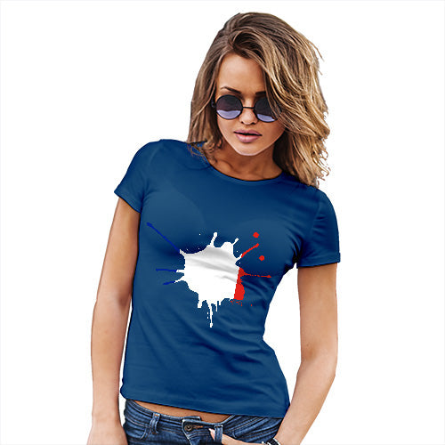 Novelty Tshirts Women France Splat Women's T-Shirt Small Royal Blue