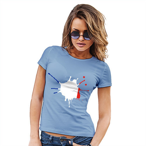 Funny Shirts For Women France Splat Women's T-Shirt Medium Sky Blue