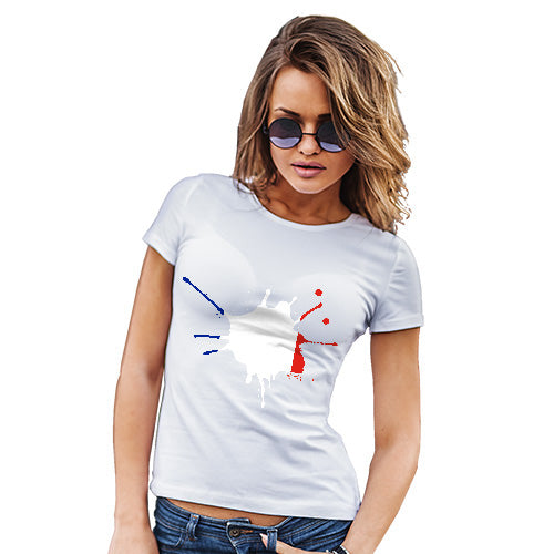 Funny Gifts For Women France Splat Women's T-Shirt Medium White