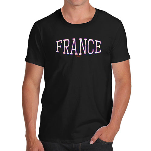 Funny T-Shirts For Guys France College Grunge Men's T-Shirt X-Large Black