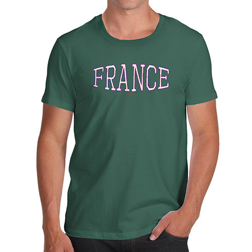 Mens Funny Sarcasm T Shirt France College Grunge Men's T-Shirt Large Bottle Green