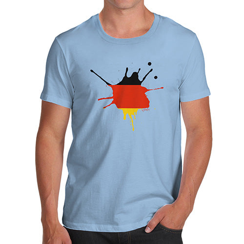 Funny T-Shirts For Men Sarcasm Germany Splat Men's T-Shirt Large Sky Blue